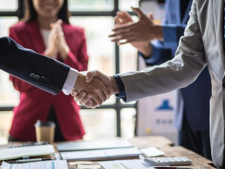 Handshake with business acquirer